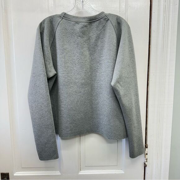 Albion cropped raw hem pullover sweatshirt women's large grey - Picture 2 of 3